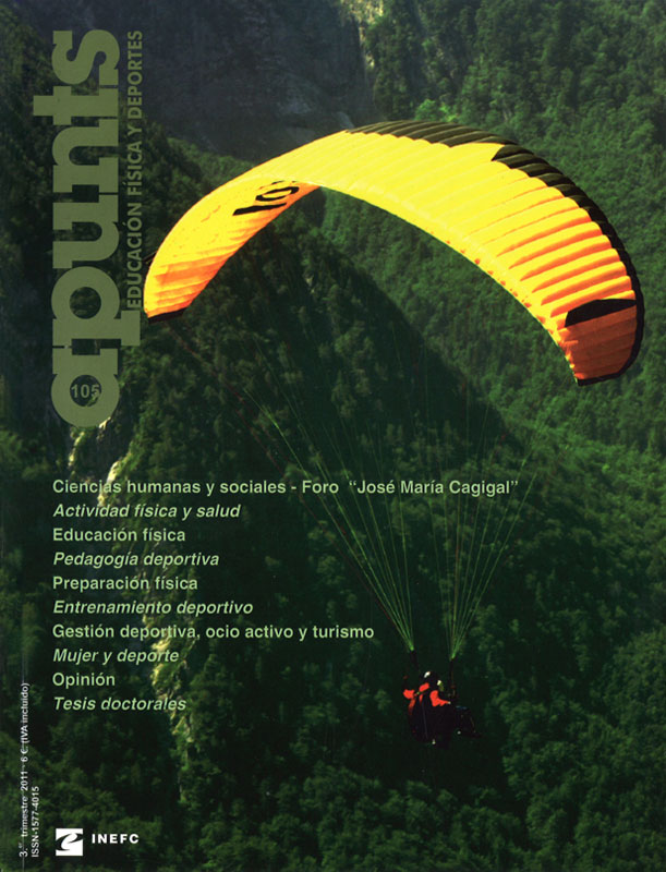 Portada 105 Apunts Educación Física y Deportes. INEFC