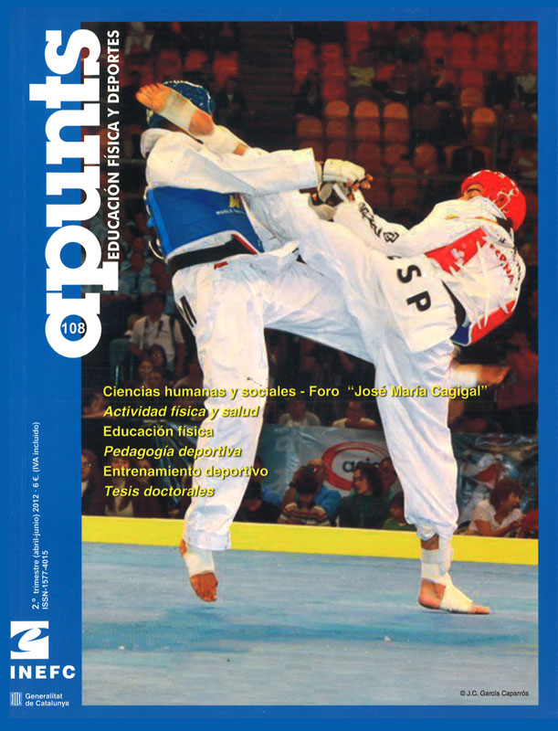 Portada 108 Apunts Educación Física y Deportes. INEFC