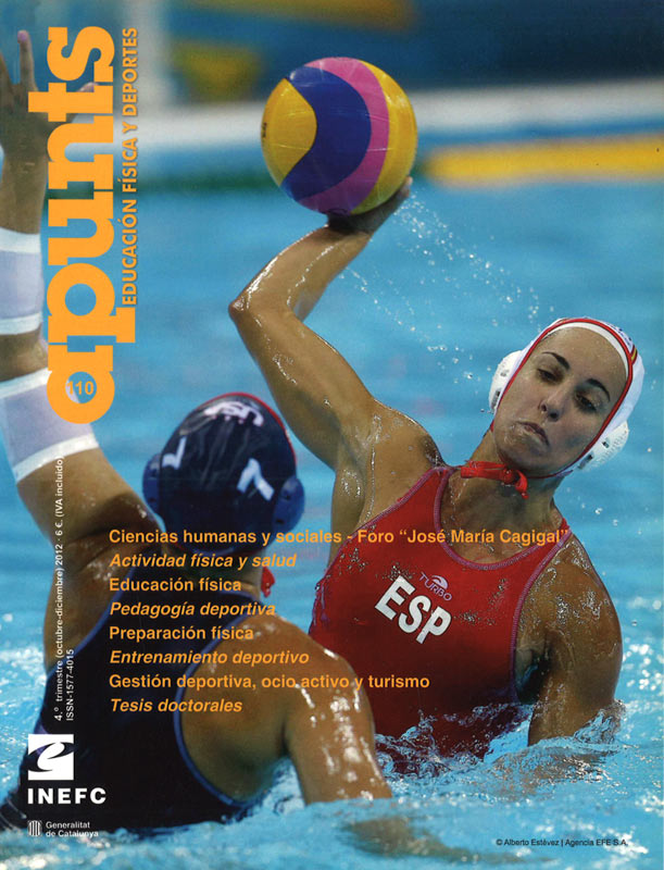 Portada 110 Apunts Educación Física y Deportes. INEFC