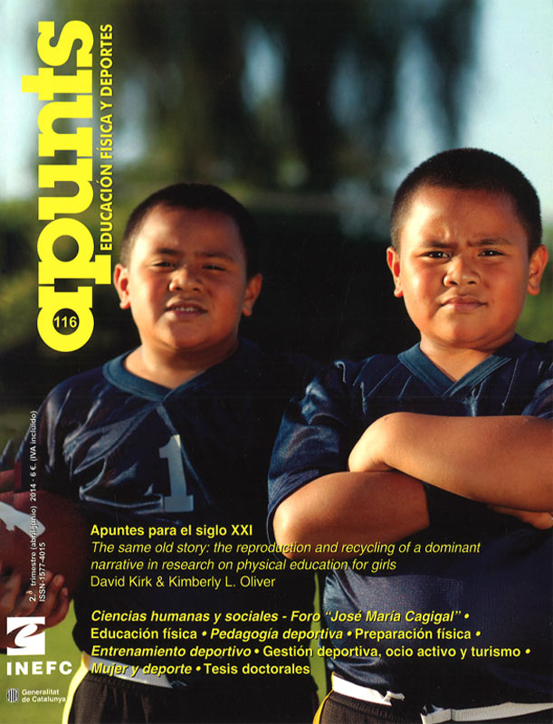 Portada 116 Apunts Educación Física y Deportes. INEFC